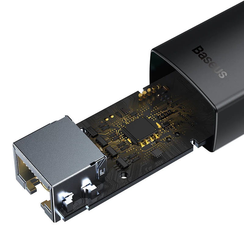 Baseus Lite Series προσαρμογέας δικτύου USB σε RJ45, 100Mbit/s (μαύρο)