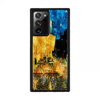 Θήκη κινητού iKins για Samsung Galaxy Note 20 Ultra — μαύρη, σχέδιο Café Terrassen