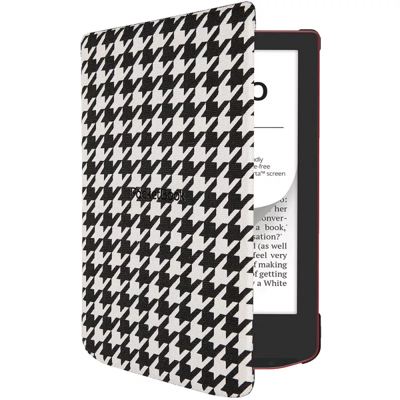 Θήκη folio για e-book reader 6 ιντσών PocketBook Shell — μαύρη/λευκή, 112 × 160 × 12,5 mm