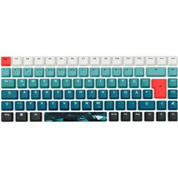 Πληκτρολόγιο Sharkoon SKILLER SGK50 S3 Design Bundle D1 γκρι-πράσινο κόκκινο — ενσύρματο πληκτρολόγιο gaming, συμπαγές layout