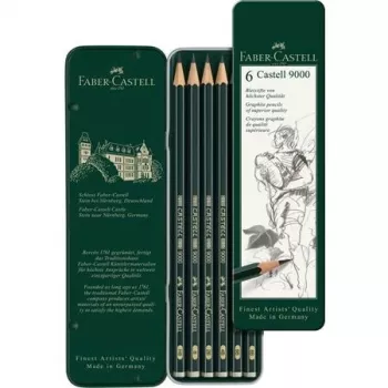 Μολύβι γραφίτη Faber-Castell 9000 πράσινο Wood 6 τεμ.
