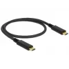 Καλώδιο Delock 83042 USB 3.1 Gen 2, USB-C αρσενικό σε USB-C αρσενικό, 10 Gbps, PD 3 A, E-Marker, 0,5 m, μαύρο