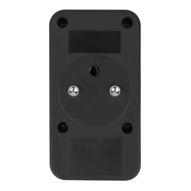 Πολύπριζο MACLEAN MCE249 F/B – 2 πρίζες AC (16A + 6A) με 2×USB-A και 2×USB-C PD 20W, βύσμα EU, μαύρο
