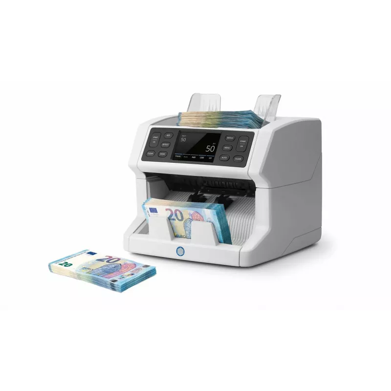 Safescan 2850 μετρητής χαρτονομισμάτων με ανίχνευση πλαστών (UV, μαγνητικό, μέγεθος), 1500 χαρτονομίσματα/λεπτό, οθόνη αφής, λευκό