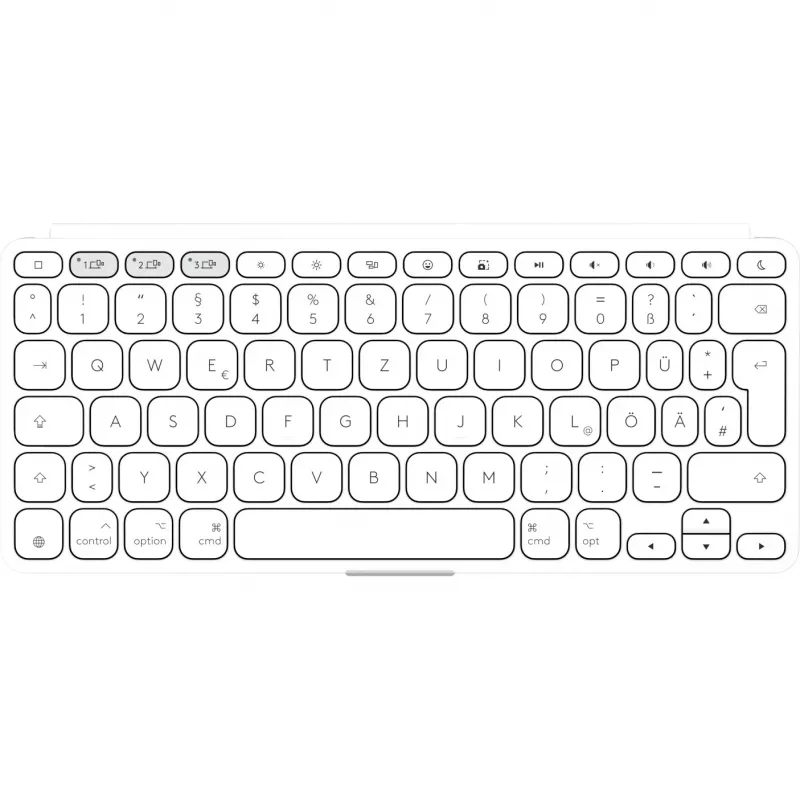 Logitech Keys-To-Go 2 ασύρματο πληκτρολόγιο για iPad, iPhone, Mac και Apple TV, γερμανική διάταξη, ανοιχτό γκρι