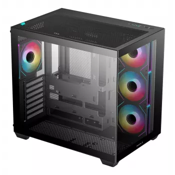 Κουτί PC DeepCool CG530 4F Midi Tower μαύρο — γυαλί tempered, ATX/ITX/Micro ATX, 3x120mm ανεμιστήρες, USB-C