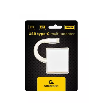 Προσαρμογέας γραφικών USB GEMBIRD A-CM-HDMIF-02-SV, έξοδος HDMI, έως 3840×2160, ασημί, 58,5×51×11,6 mm