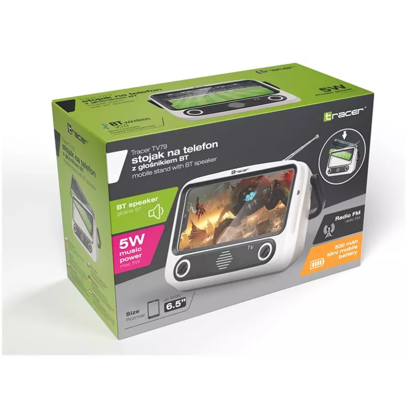 Φορητή Βάση TRACER T-MLX48046 με Ηχείο Bluetooth, ρυθμιζόμενη βάση τηλεφώνου/tablet