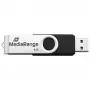 MEDIARANGE MR931-2 - 16 GB - USB Type-A / Micro-USB - 2.0 - 15 MB/s - περιστρεφόμενος δακτύλιος - ασημί - μαύρο