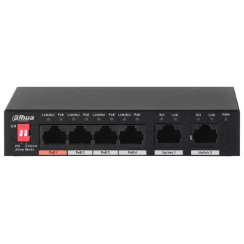 Dahua Technology PFS3006-4ET-60 Unmanaged L2 Fast Ethernet (10/100) Power over Ethernet (PoE) μαύρο