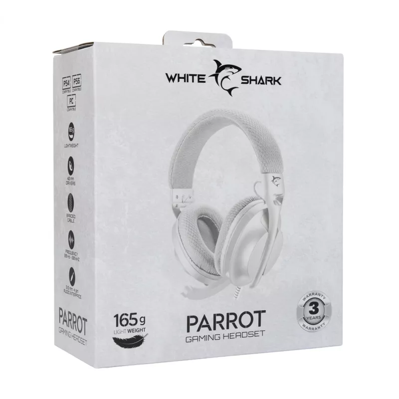 Ακουστικά White Shark GH-2440 Parrot Λευκό/Γκρι