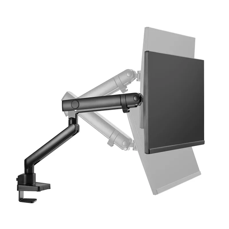 Βραχίονας οθόνης SILVERSTONE SST-ARM13 — μεμονωμένος ρυθμιζόμενου ύψους βραχίονας συμβατός με VESA, ασημί