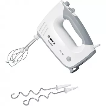 Μίξερ χειρός Bosch MFQ36400 — 450 W, 5 ταχύτητες, Turbo, καλώδιο 1,3 m, γκρι/λευκό