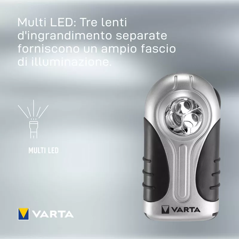 Φακός χειρός Varta 16647 Μαύρο Ασημί