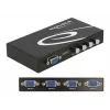 DeLock Διακόπτης VGA 4 Port χειροκίνητος αμφίδρομος - Διακόπτης οθόνης - 4 x VGA - Desktop (87635)