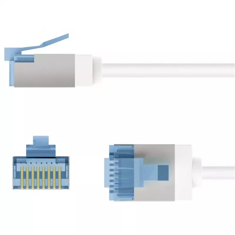 Goobay Ultra-Flexible CAT 6A καλώδιο patch λεπτό U/UTP λευκό - extra-short plug (74302)