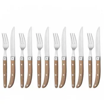 WMF Ranch 12.8063.6046 σετ μαχαιροπήρουνα για μπριζόλα (12 τεμ.), καφέ/μεταλλικό