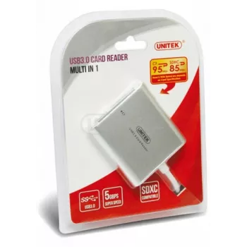 UNITEK Y-9313 Αναγνώστης καρτών USB 3.2 Gen 1 (3.1 Gen 1) Ασημί