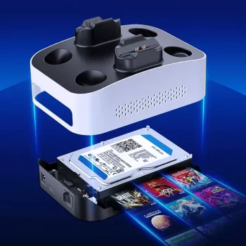 GrauGear G-3506-CG εξωτερικός σκληρός δίσκος gaming 3,5 ιντσών 4 TB με βάση φόρτισης χειριστηρίου PS5