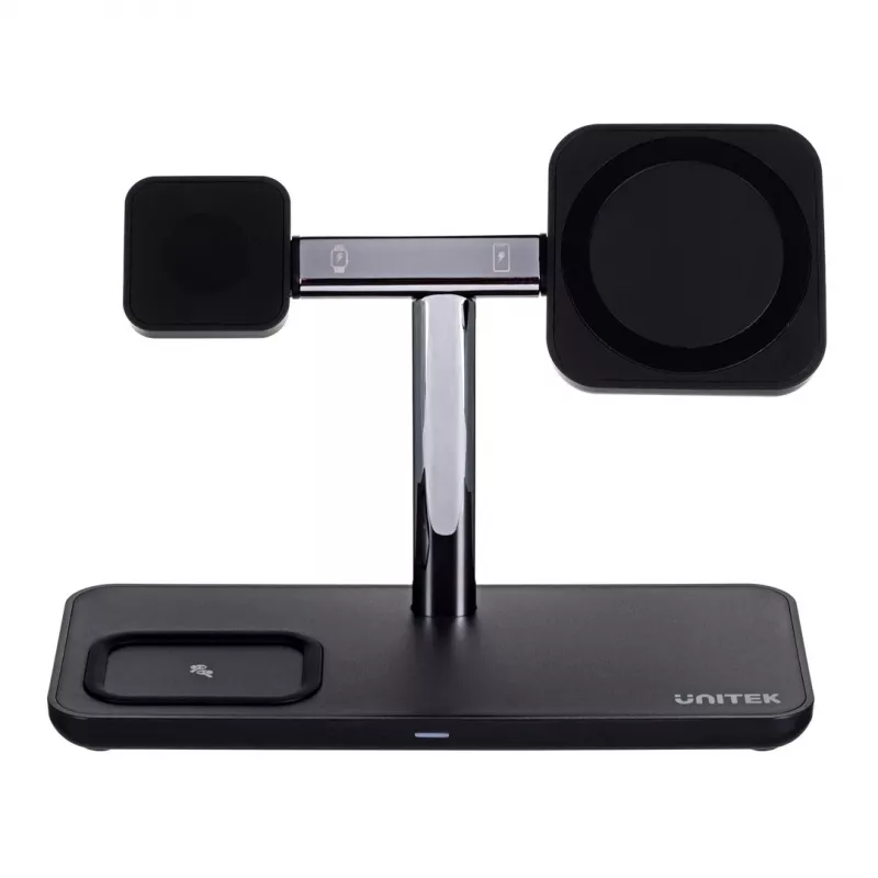 Αυτόνομος σταθμός φόρτισης UNITEK P1212A 15 W ασύρματος ABS μαύρο ασημί