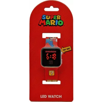 Παιδικό ρολόι χεριού LED Kids Euroswan Super Mario κόκκινο ψηφιακό παιδικό ρολόι με οθόνη LED