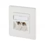 METZ CONNECT BTR E-DAT Modul 8/8(8) UP - Πρίζα σύνδεσης, χωνευτή - RJ-45 X 2 - Λευκό, RAL 9010 (1309121002-E)