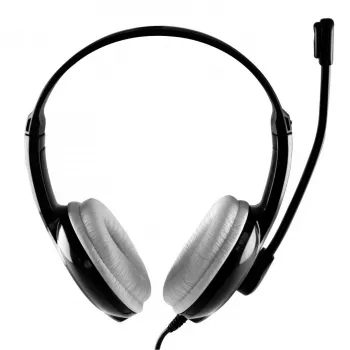 Ακουστικά MEDIA-TECH MT3573 ενσύρματα binaural αναδιπλούμενα με μικρόφωνο βραχίονα, καλώδιο 1,9 m, USB, Μαύρο