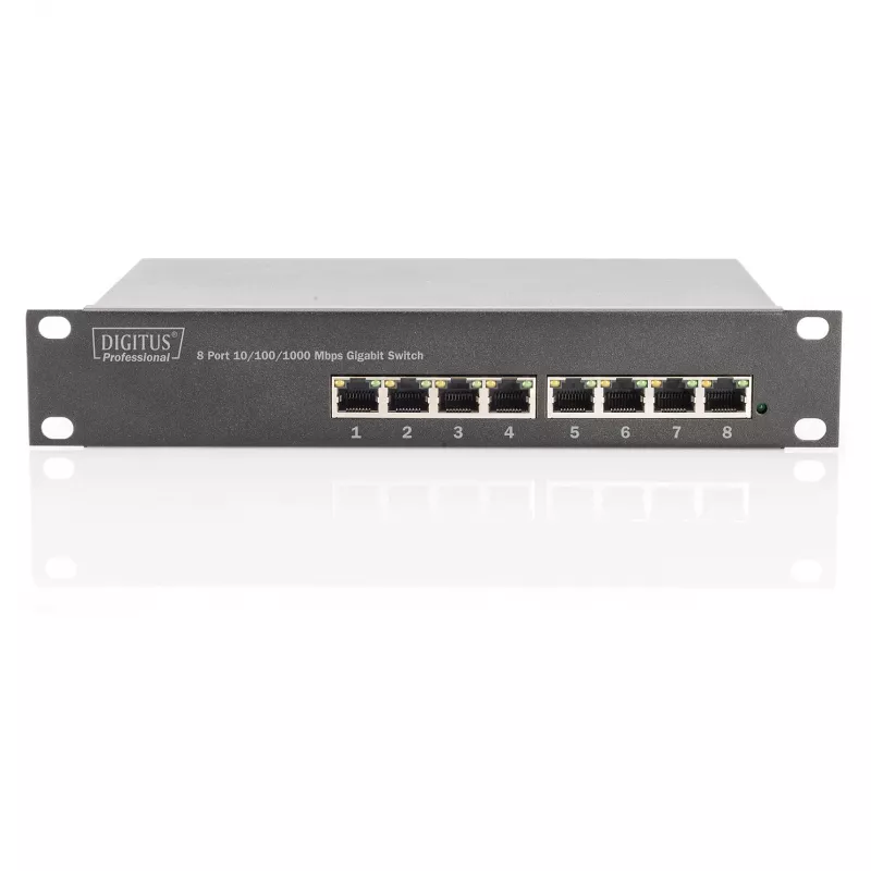 Switch DIGITUS 10 ιντσών Gigabit Ethernet 8-Port Unmanaged - 8x Gigabit RJ45, rackmountable