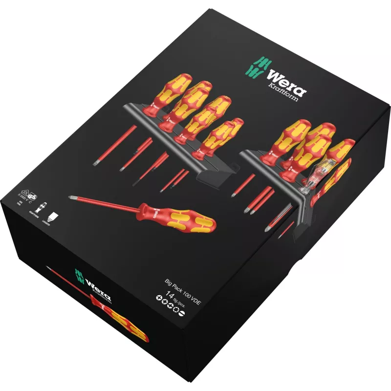 Wera Kraftform Big Pack 100 VDE - Σετ κατσαβιδιών - 14 τεμ. - μονωμένα (05105631001)