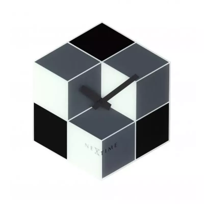 NeXtime ρολόι 8171 Cubic, 43,5x37 cm, επιτοίχιο, μαύρο/λευκό/γκρι