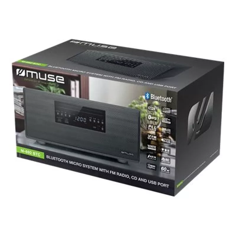 Muse | Bluetooth Micro System | M-692 BTC | Ναι | 2 x 30 W | Bluetooth | Μαύρο | Λειτουργίες NFC | Ασύρματη σύνδεση