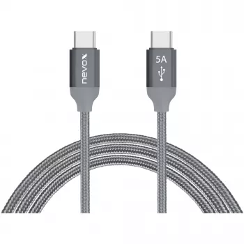 Καλώδιο USB Nevox 1654 USB 2.0 2 m USB C Γκρι Ασημί