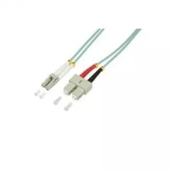 Logilink - Καλώδιο patch - LC Multimode (M) - SC Multimode (M) - 50 cm - οπτική ίνα - 50/125 μικρόμετρα - OM3 - χωρίς αλογόνα - aquamarin (FP3LS00)