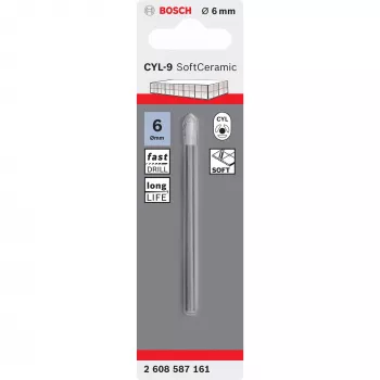 Τρυπάνι πλακιδίων Bosch CYL-9 Ceramic 6 mm 80 mm