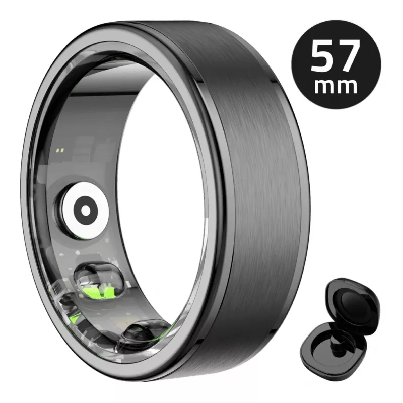 Έξυπνο δαχτυλίδι Manta SR01BK-57 Black, καρδιακός ρυθμός και οξυγόνο αίματος, IP68