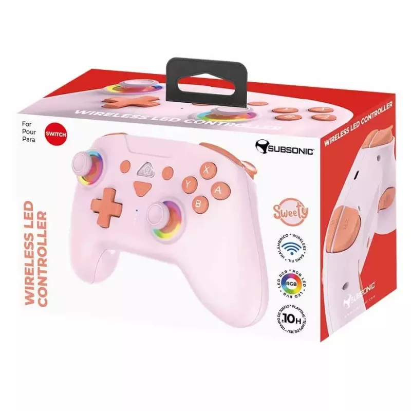 Subsonic ασύρματο χειριστήριο LED Sweety ροζ για Switch