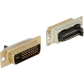 DVI 24+1 βύσμα αρσενικό, έκδοση συγκόλλησης ασημί