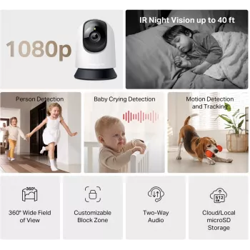 TP-LINK Mercusys MC200 Κάμερα ασφαλείας Wi-Fi εσωτερικού χώρου με περιστροφή/κλίση