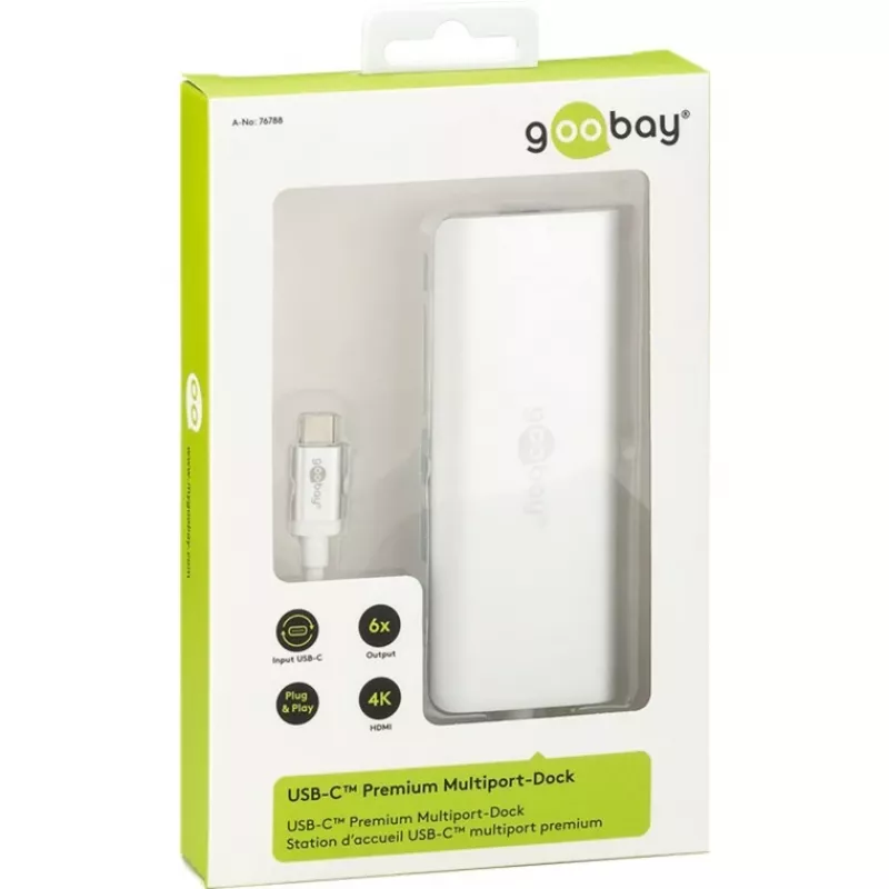 Wentronic goobay - Σταθμός σύνδεσης - (USB-C) - 10Mb LAN (76788)