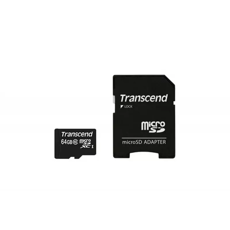 Μνήμη Flash Transcend 64GB MicroSDXC Class 10 με αντάπτορα