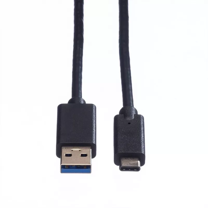 ROLINE - Καλώδιο USB - USB Type-C (M) - 9 ακίδων USB Type-A (M) - 1 m (USB 3.1) - χυτό - Μαύρο (11.02.9011)