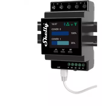 Shelly Pro Dual Cover / Shutter PM ηλεκτρικό ρελέ Μαύρο
