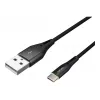 Καλώδιο NATEC USB-C/A 2.0 1m πράσινο LED μαύρο νάιλον