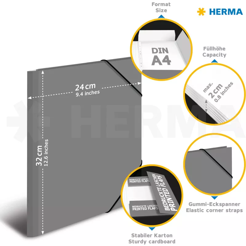 Ντοσιέ HERMA 19251 A4 Πολύχρωμο D-Ring Αποθήκευσης 285x315mm