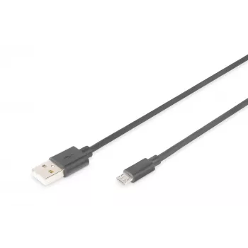 Καλώδιο σύνδεσης Assmann USB 2.0. Type-A - Micro-B M/M. 3,0m. Συμβατό με USB 2.0. UL. μαύρο (AK-300110-030-S)