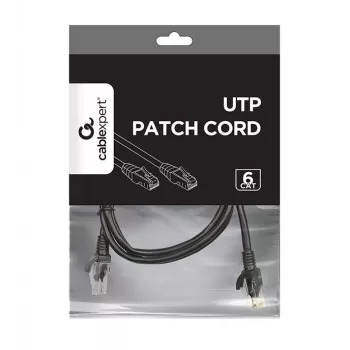 Καλώδιο δικτύου Gembird PP6U-1M RJ-45 Cat6 1m Μαύρο
