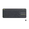 Logitech Wireless Touch Keyboard K400 Plus - πληκτρολόγιο - ασύρματο - 2.4 GHz - ελβετικό - μαύρο