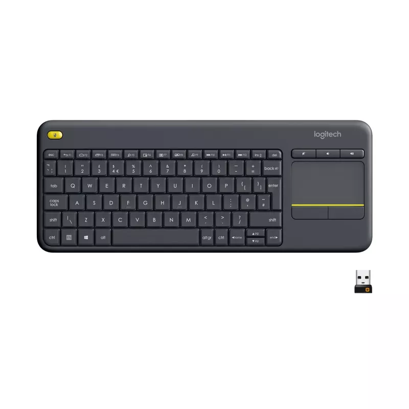 Logitech Wireless Touch Keyboard K400 Plus - πληκτρολόγιο - ασύρματο - 2.4 GHz - ελβετικό - μαύρο
