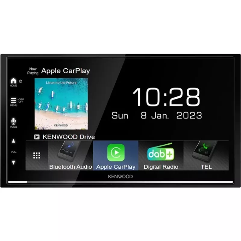 Multimedia δέκτης αυτοκινήτου Kenwood DMX7722DABS 2 DIN, οθόνη αφής 6,8 ιντσών, DAB+, ασύρματο CarPlay και Android Auto, Wi-Fi, Bluetooth, 4x50 W, μαύρο