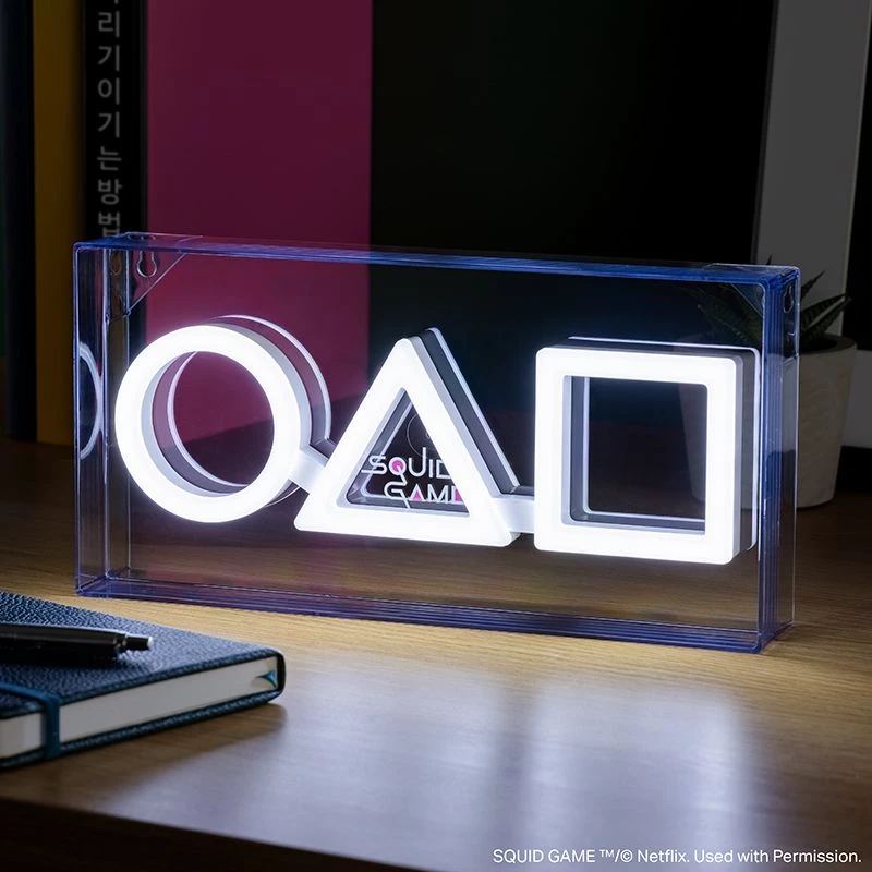 Επιτραπέζιο και κρεμαστό φωτιστικό Paladone LED Neon Light Squid Game Design PP13775SG